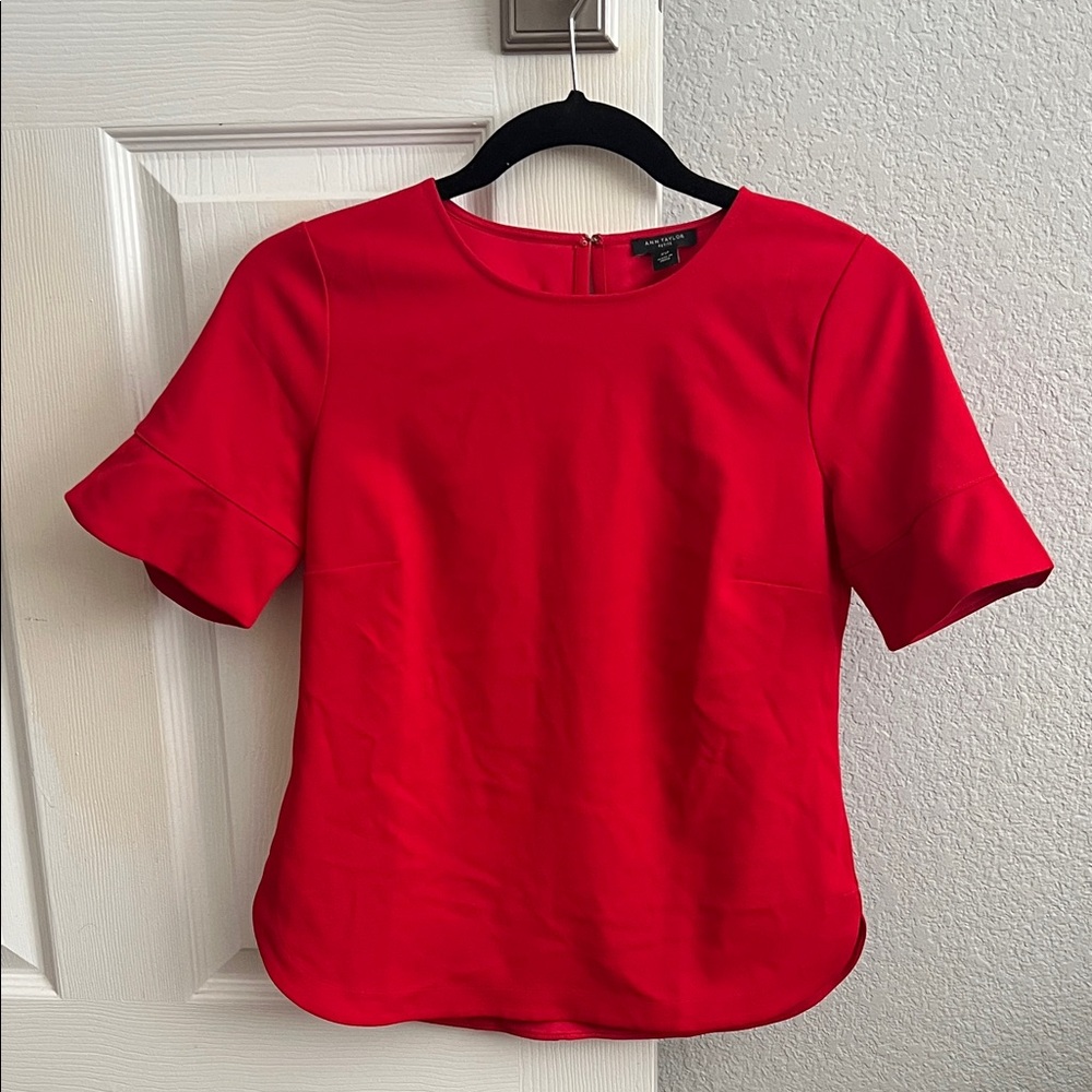 Ann Taylor Vibrant Red Blouse